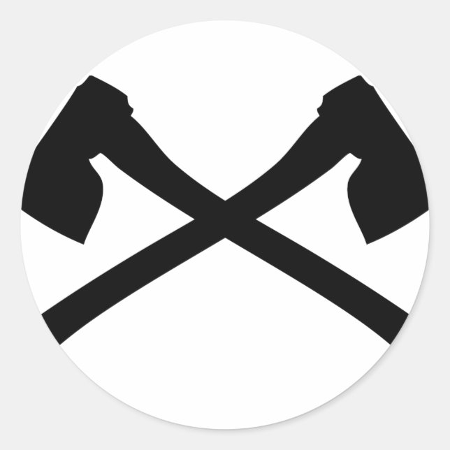 axe axe crossed icon classic round sticker (Front)