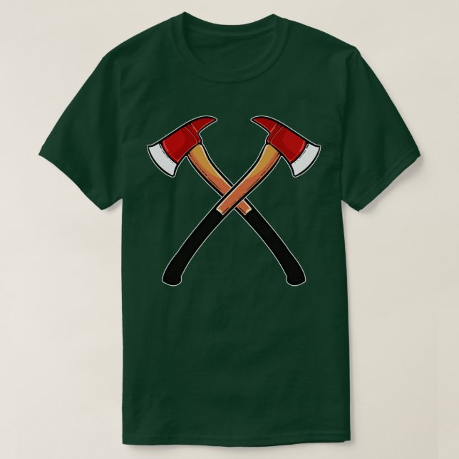 Axe Firefighter Fireman T-Shirt (Design Front)