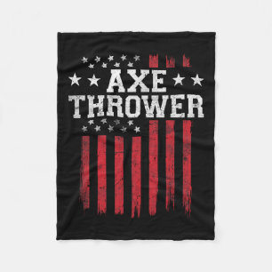 Axe Thrower Proud American Flag Usa Patriot Patrio Fleece Blanket