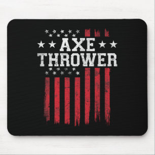 Axe Thrower Proud American Flag Usa Patriot Patrio Mouse Pad