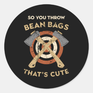 Axe Throwing Chet And Axe Lumberjack Hobby Classic Round Sticker