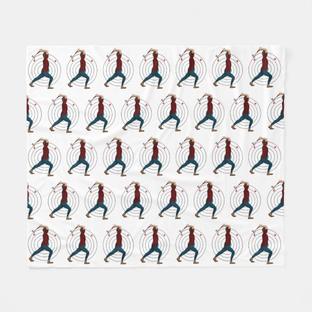 Axe Throwing Fleece Blanket (Front (Horizontal))