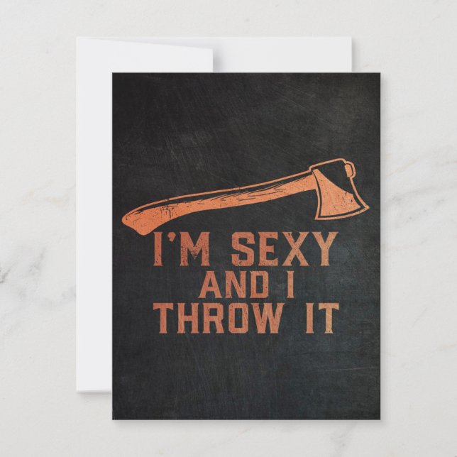Axe Throwing Hatchet funny quotes Invitation (Front)