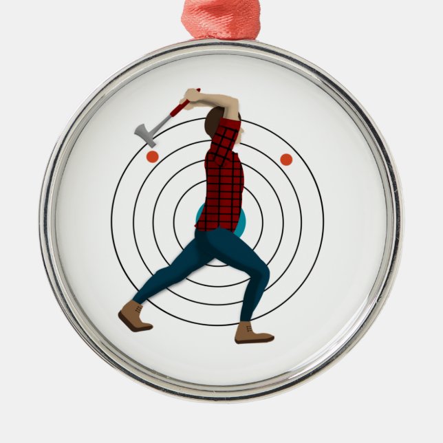 Axe Throwing Metal Tree Decoration (Front)