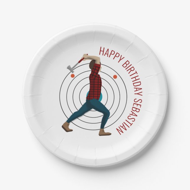 Axe Throwing Paper Plate (Front)