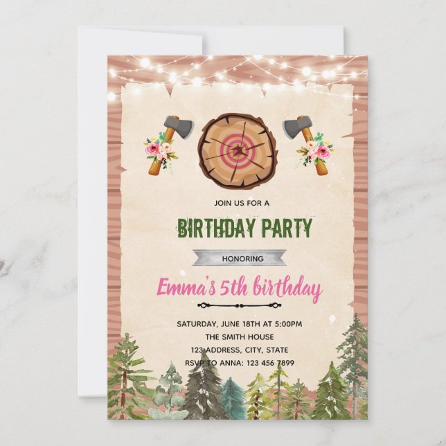 AXE THROWING Party Invitation (Front)