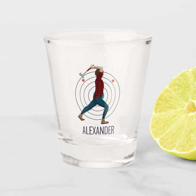 Axe Throwing Shot Glass (Front)