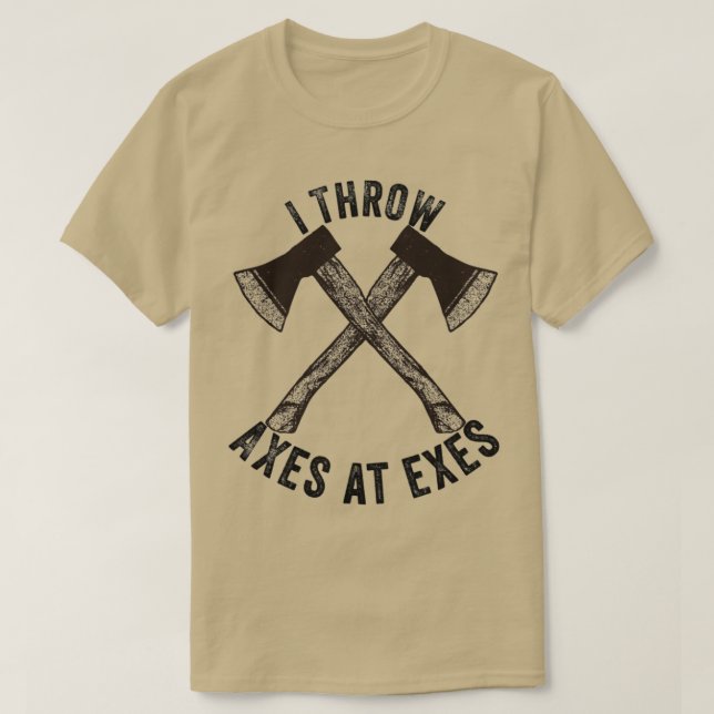 Axe throwing throwing Tomahawk double axe gift 9 T-Shirt (Design Front)