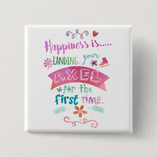 Axel Figure Skate Square Magnet 15 Cm Square Badge