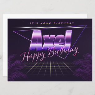 Axel Name First Name pura retro card Birthday