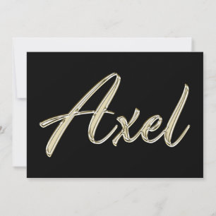 Axel Name white gold Handwriting Card