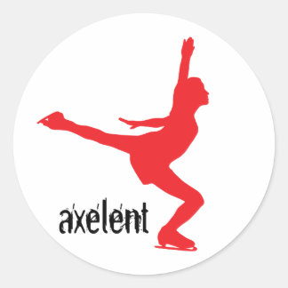 Axelent Ice Skater Classic Round Sticker