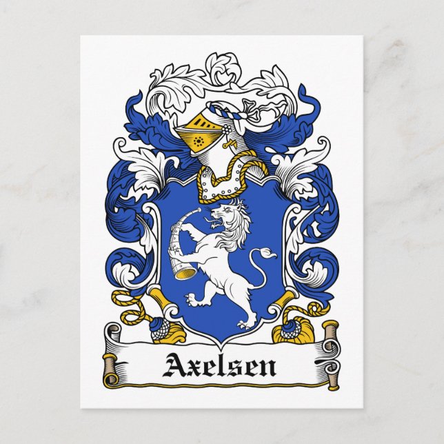 Axelsen Family Crest Postcard (Front)