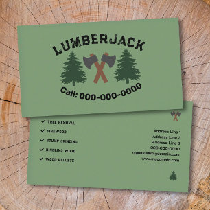 Axes and Fir Trees - Lumberjack Business Card