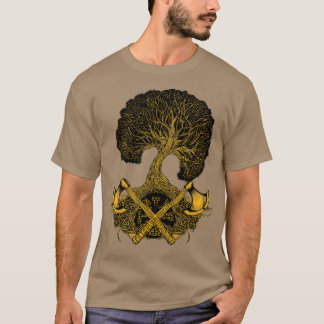 Axes and Vegvisir Yggdrasil Classic TShirt