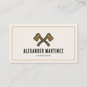 Axes Handyman Woodworker Lumberjack Carpenter Business Card