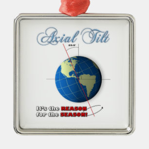 Axial tilt metal tree decoration