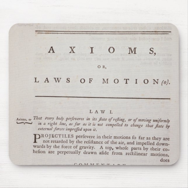 Axioms, or Laws of Motion, from Volume I Mouse Pad (Front)