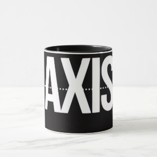 Axis Minimalist Black Mug – Clean Typography Motiv