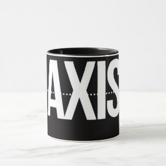 Axis Minimalist Black Mug – Clean Typography Motiv