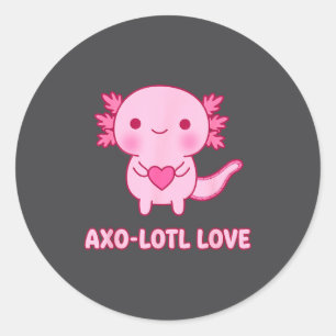 Axo-lotl Love Kawaii Axolotl Heart Valentine Cute Classic Round Sticker