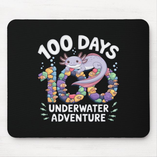 Axolotl 100 Days Of School Underwater Adventure Sm Mouse Pad (Front)