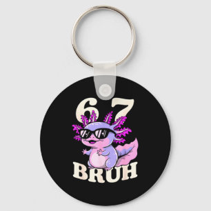 Axolotl 67 bruh funny meme sunglasses cool walking key ring