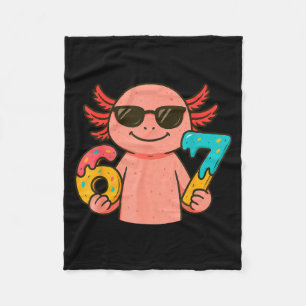 Axolotl 67 Meme Six Seven Funny Ice Cream Drip  Fleece Blanket