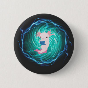 Axolotl  6 cm round badge