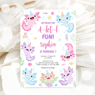 Axolotl Alotl Fun Birthday Party Invitation