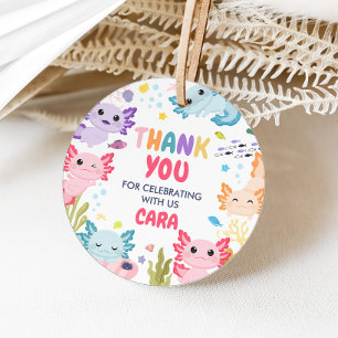 Axolotl Alotl Fun Birthday Party Round Favour Tags