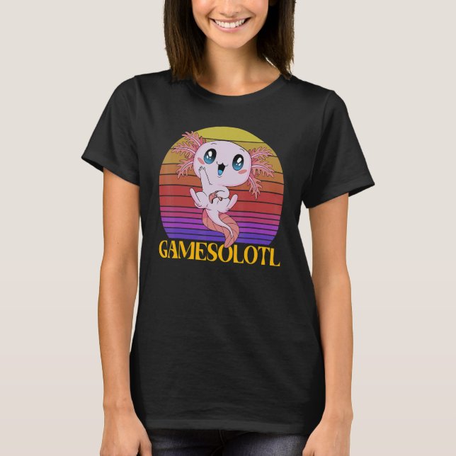 Axolotl Amphibian   Sayings Gamer T-Shirt (Front)