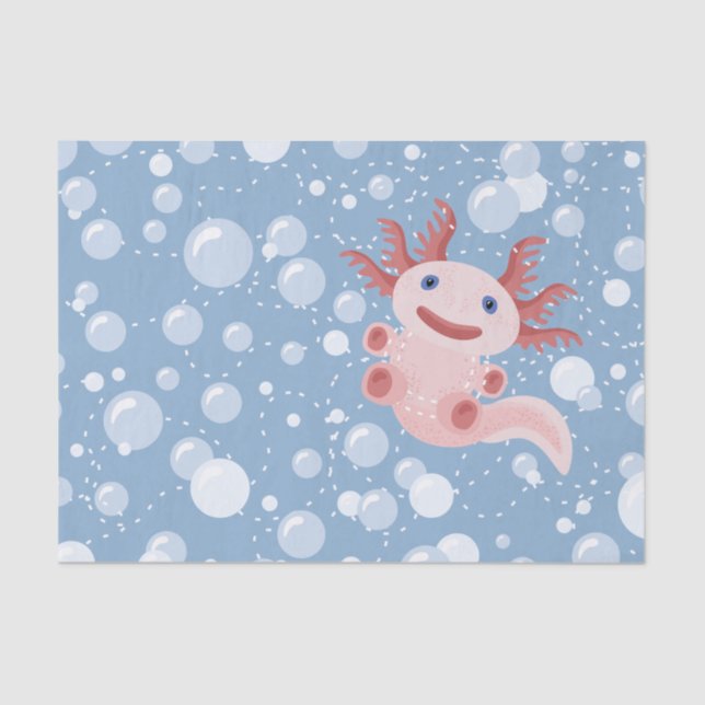 Axolotl and the Bubbles Bold Vector Design Tissue Paper (Front)