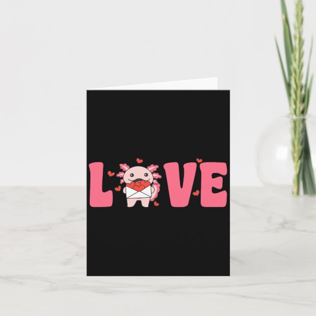 Axolotl Animals With Hearts Love Premium Tri-blend Card (Front)