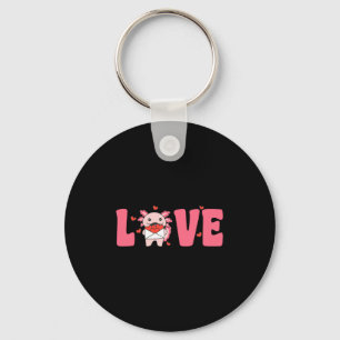 Axolotl Animals With Hearts Love Premium Tri-blend Key Ring