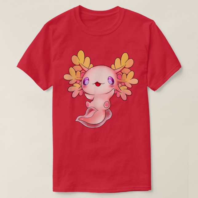 Axolotl Anime Fish Cute Baby Lizard Kawaii Pastel  T-Shirt (Design Front)