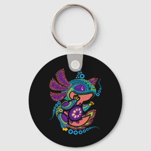 Axolotl Art Aztec Mexican Salamander Mexico Cinco Key Ring