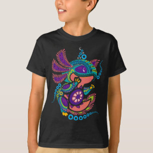Axolotl Art Aztec Mexican Salamander Mexico Cinco  T-Shirt