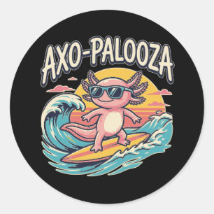 Axolotl Axo-Palooza parody 90s music festival Classic Round Sticker