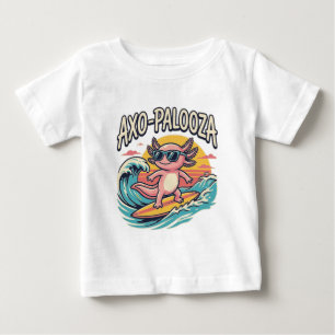Axolotl Axo-Palooza parody 90s style surfing beach Baby T-Shirt