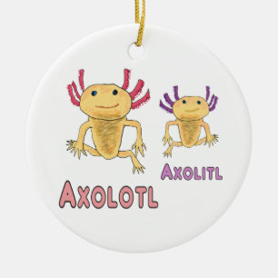 Axolotl Axolitl Pun Ceramic Tree Decoration