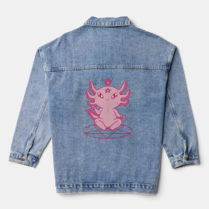 Axolotl Baphomet Pagan Black Denim Jacket
