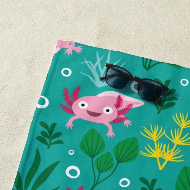 Axolotl Beach Towel (In Situ)