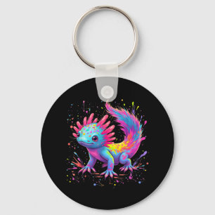 Axolotl Beautiful Colourful Art Cute Kawaii Axolot Key Ring