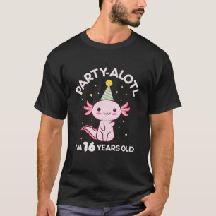 Axolotl Birthday 16 Year Old 16Th Bday Party Hat S T-Shirt