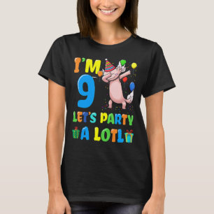 Axolotl Birthday As 9th Birthday 9 Years Old Ninth T-Shirt