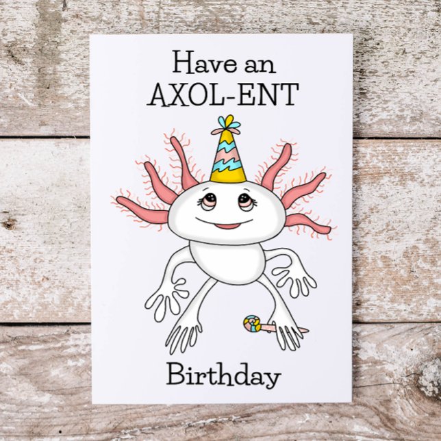 Axolotl Birthday Card with Colouring Page Inside (Creator Uploaded)