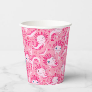 Axolotl birthday paper cups