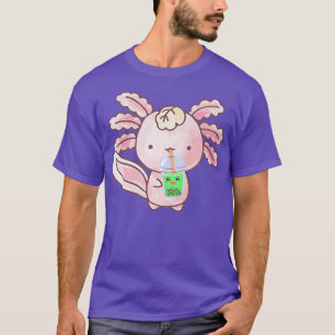 Axolotl Boba Tea Bubble Anime Kawaii Premium  T-Shirt