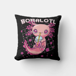Axolotl Boba Tea Bubble Tea Kawaii Anime Japanese Cushion